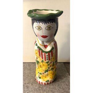 Bella Casa " Daisy " Ceramic Vase By Susan Paley for Ganz. 10.5"  # 3032